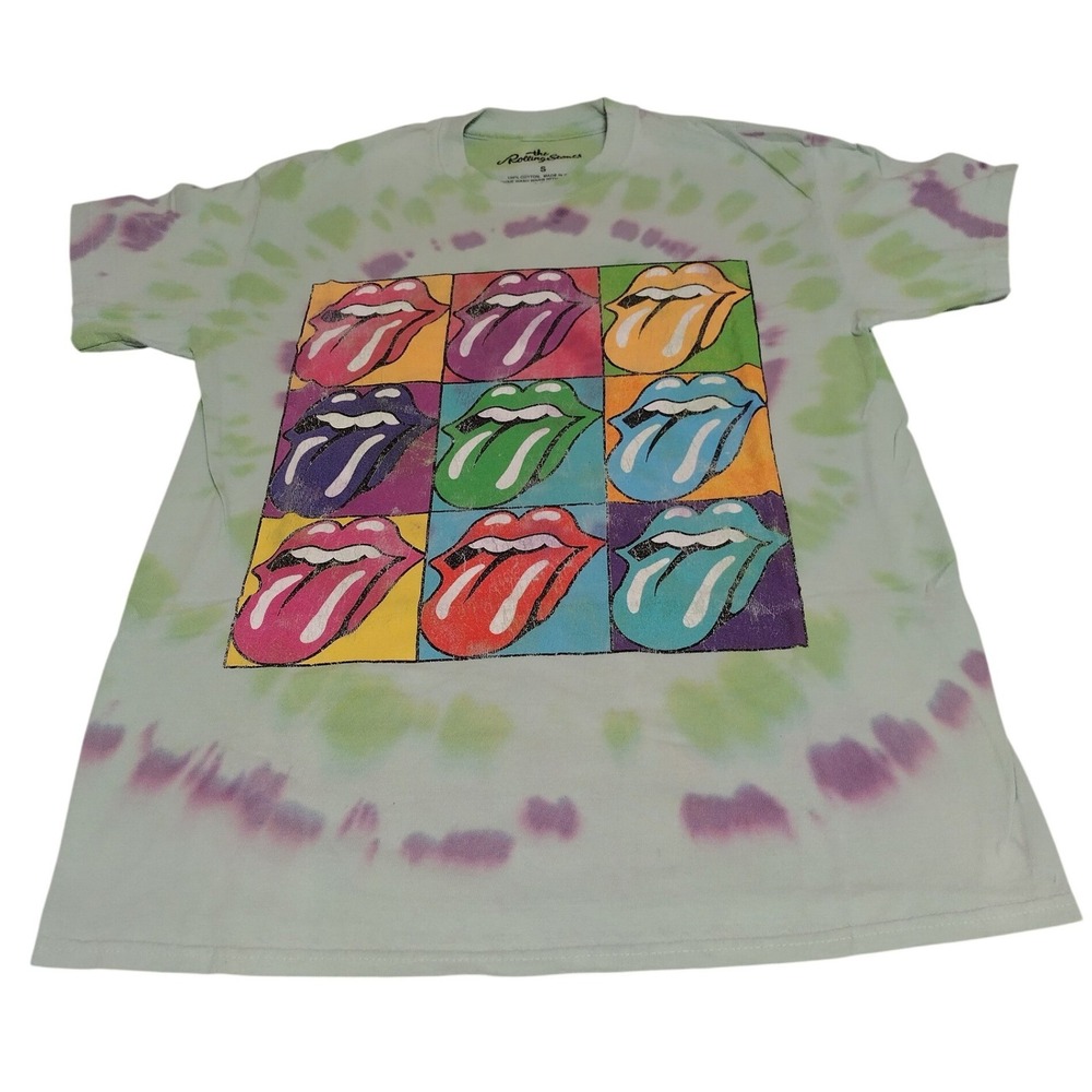 The Rolling Stones Pop Art Tongues Tie Dye Graphic T-Shirt Men S Short Sleeve